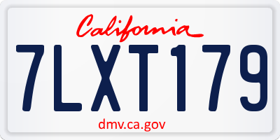 CA license plate 7LXT179