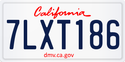 CA license plate 7LXT186