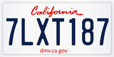 CA license plate 7LXT187