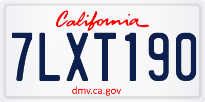 CA license plate 7LXT190