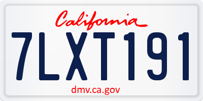 CA license plate 7LXT191