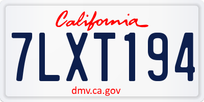 CA license plate 7LXT194