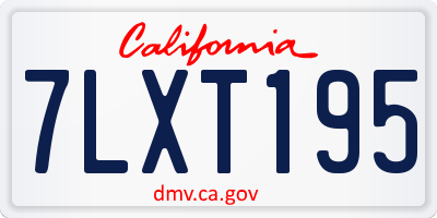 CA license plate 7LXT195
