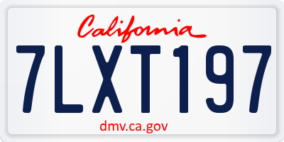 CA license plate 7LXT197