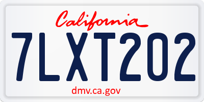 CA license plate 7LXT202