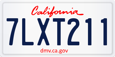 CA license plate 7LXT211