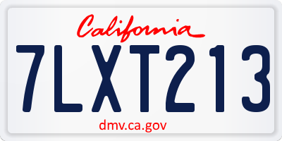 CA license plate 7LXT213