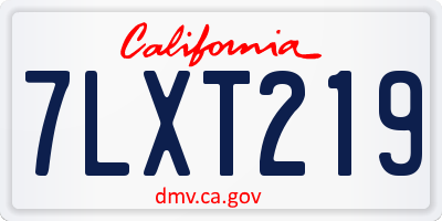 CA license plate 7LXT219