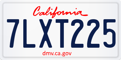 CA license plate 7LXT225