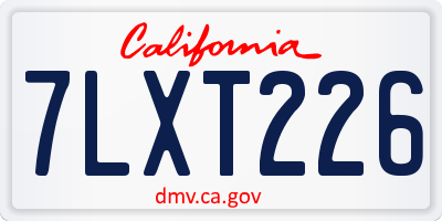 CA license plate 7LXT226