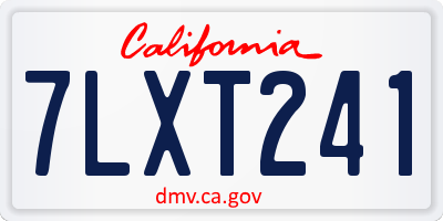 CA license plate 7LXT241