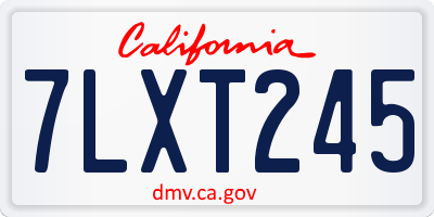 CA license plate 7LXT245