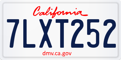 CA license plate 7LXT252