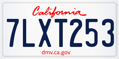 CA license plate 7LXT253