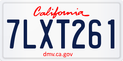 CA license plate 7LXT261