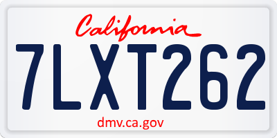 CA license plate 7LXT262