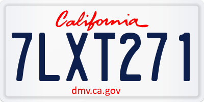 CA license plate 7LXT271