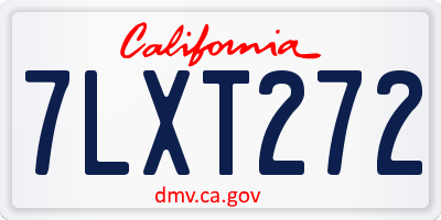 CA license plate 7LXT272
