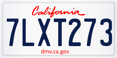 CA license plate 7LXT273