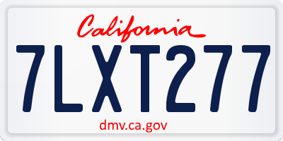 CA license plate 7LXT277