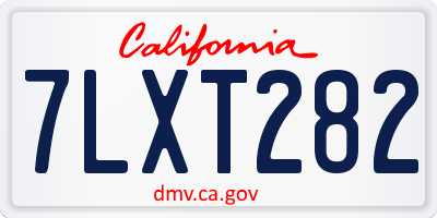 CA license plate 7LXT282