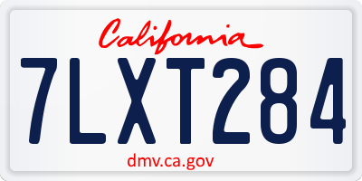 CA license plate 7LXT284