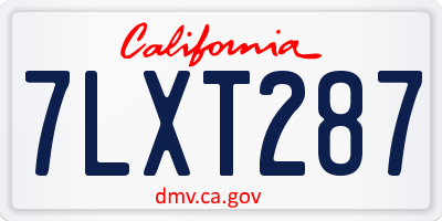CA license plate 7LXT287