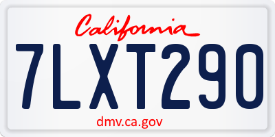 CA license plate 7LXT290