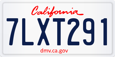 CA license plate 7LXT291