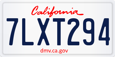CA license plate 7LXT294