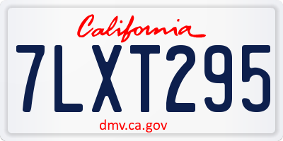 CA license plate 7LXT295