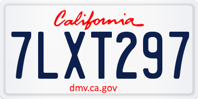 CA license plate 7LXT297