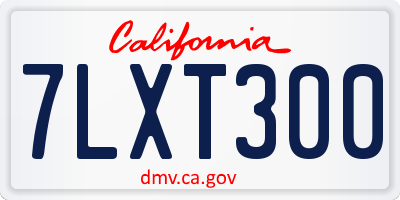 CA license plate 7LXT300