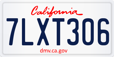 CA license plate 7LXT306