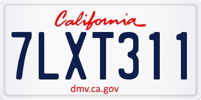 CA license plate 7LXT311