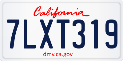 CA license plate 7LXT319