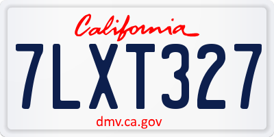 CA license plate 7LXT327