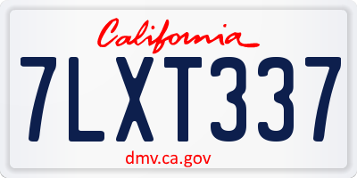 CA license plate 7LXT337