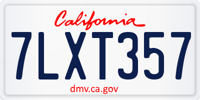 CA license plate 7LXT357