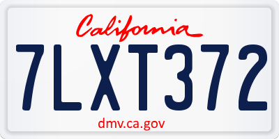 CA license plate 7LXT372