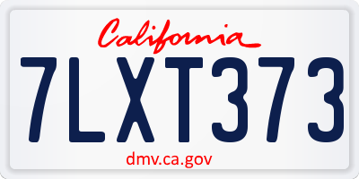 CA license plate 7LXT373
