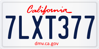 CA license plate 7LXT377