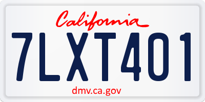 CA license plate 7LXT401
