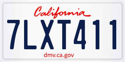 CA license plate 7LXT411