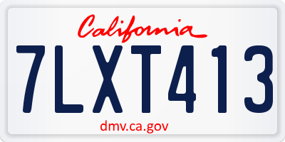 CA license plate 7LXT413
