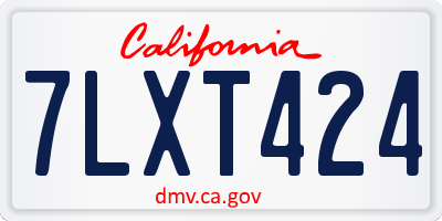 CA license plate 7LXT424