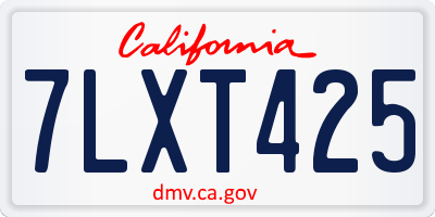 CA license plate 7LXT425
