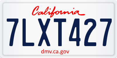 CA license plate 7LXT427