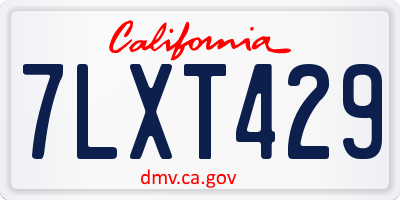 CA license plate 7LXT429