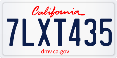 CA license plate 7LXT435